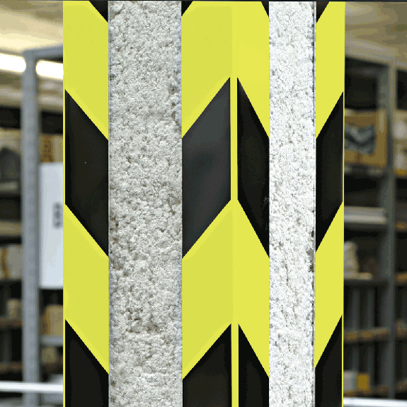 Winkelmarkierung, fluoreszierend-nachleuchtend gelb/schwarz, Aluminium, 50x990mm, ASR A1.3-Beschreibung lesen