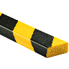 Knuffi Flächenschutzprofil Typ D, selbstklebend/zum Anschrauben, gelb/schwarz, PU, 1m