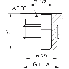 Adaptateur G½ - Hygienic adapteur, G1 vers G½ - ZPH1-32CB Adaptateur G½ - Hygienic adapteur, G1 vers G½ - ZPH1-32CB