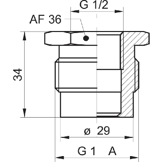 Adaptateur G½ - Hygienic adapteur, G1 vers G½ - ZPH1-32CB-Lire la description