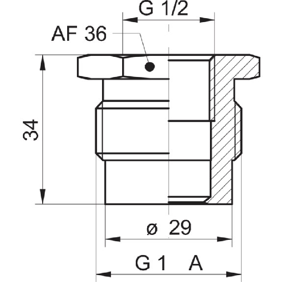 Adaptateur G½ - Hygienic adapteur, G1 vers G½ - ZPH1-32CB Adaptateur G½ - Hygienic adapteur, G1 vers G½ - ZPH1-32CB-Lire la description