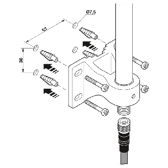 Antenne omnidirectionnelle, 868 MHz, 4 dBi - ANT-OMNI-868-01-Lire la description