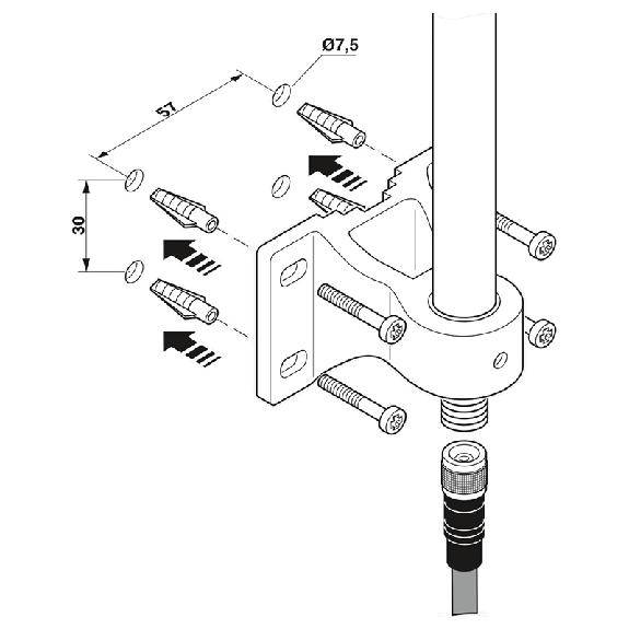 Antenne omnidirectionnelle 868 MHz 4 dBi - ANT-OMNI-868-01 Antenne omnidirectionnelle 868 MHz 4 dBi - ANT-OMNI-868-01-Lire la description