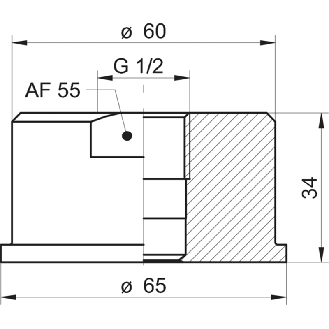 Adaptateur G1/2 A hygiénique / SMS 1145, DN 51 AISI 316L - ZPH1-3236-Lire la description