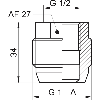 Adaptateur G1/2 A hygiénique G 1/2 A hyg. / G 1 A hyg. AISI 316L - ZPH1-32C0 Adaptateur G1/2 A hygiénique G 1/2 A hyg. / G 1 A hyg. AISI 316L - ZPH1-32C0