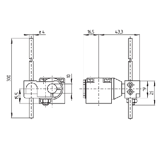 FDC EN 50041 LEVIER A TIGE 300 METAL 1NO/1NF 1xM20 - MV9H 330-11Y-M20-Lire la description