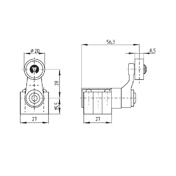 Fdc séc. Levier rotatif à galet 1NO+1NF rupt. brusque, 1xM20 - Z4VH 335-11Z-M20-RMS Fdc séc. Levier rotatif à galet 1NO+1NF rupt. brusque, 1xM20 - Z4VH 335-11Z-M20-RMS-Lire la description