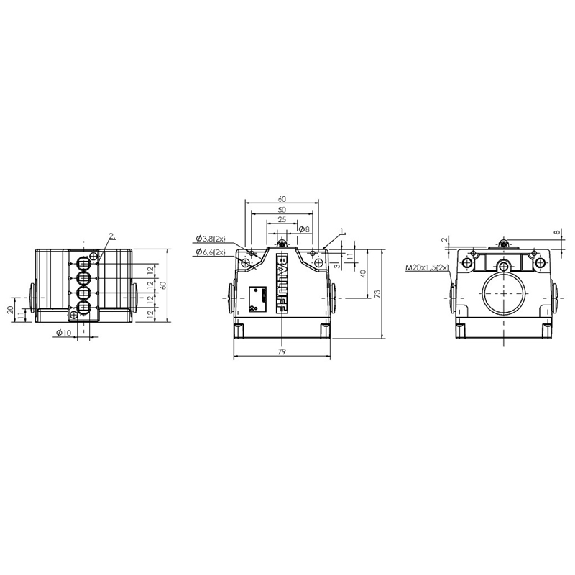 Boîtier multipistes mécanique, sécurité, 4x galet, 12mm - BNS 813-B04-R12-61-A-22-04 (BNS02MM)-Lire la description