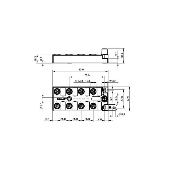 Répartiteur actif, IO-Link, 16E PNP, 16S PNP 350 mA, IP67 - BNI IOL-302-S01-K006 (BNI005T)-Lire la description
