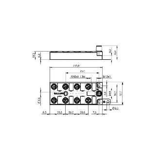 Répartiteur actif, IO-Link, 16E PNP, 16S PNP 350 mA, IP67 - BNI IOL-302-S01-K006 (BNI005T)-Lire la description