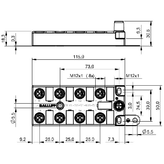 Répartiteur actif, IO-Link, 16E PNP type 3, 16S PNP 350mA, IP67 - BNI IOL-302-S01-K006-C01 (BNI005W)-Lire la description