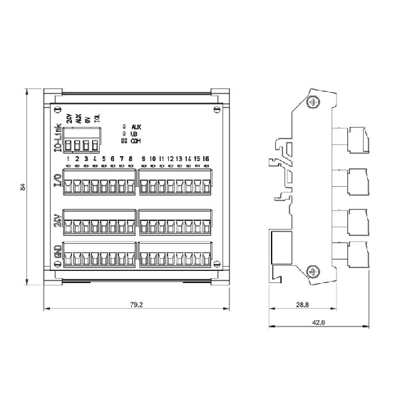 Répartiteur actif, IO-Link, 16E PNP type 2, 16S PNP, IP20 - BNI IOL-310-000-K025 (BNI004L)-Lire la description