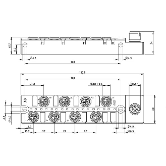 Répartiteur actif, IO-Link, 16 entrées PNP type 2, IP67 - BNI IOL-104-000-K021 (BNI0021)-Lire la description