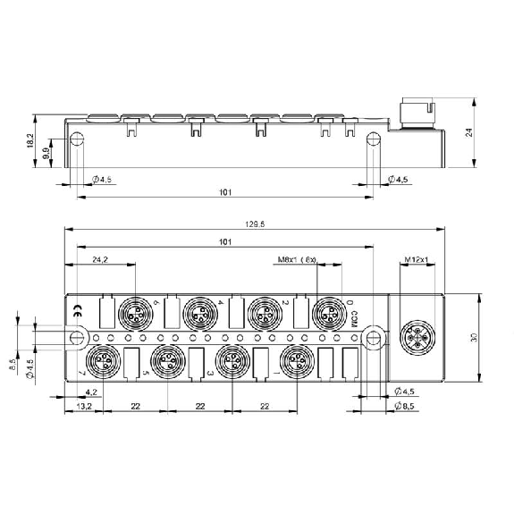 Répartiteur actif, IO-Link, 16 entrées PNP type 2, IP67 - BNI IOL-104-000-K021 (BNI0021)-Lire la description