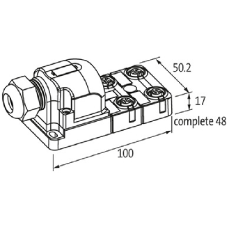 Répartiteur 4xM12 5p; Capot débrochable avec bornes à ressort - 8000-84540-0000000-Lire la description