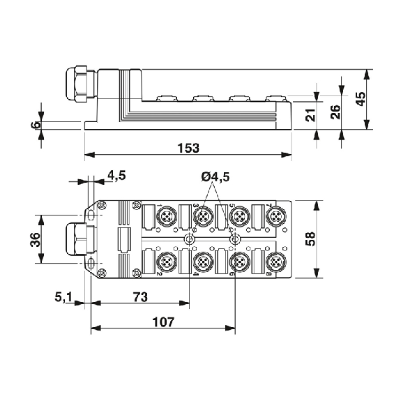 Répartiteur 8xM12A 5p PNP; Vissé enfichable - SACB-8/16-L-C GG SCO Répartiteur 8xM12A 5p PNP; Vissé enfichable - SACB-8/16-L-C GG SCO-Lire la description