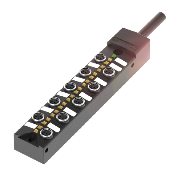 Répartiteur 10xM8 3p PNP LED; Câble PUR Noir Cpc 3m - BPI AM303P-5K-B0-KPXC0-030 (BPI00E2)-Lire la description