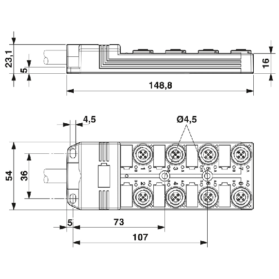 Répartiteur 8xM12 5p LED PNP; Câble PUR/PVC 5m - SACB-8/16-L- 5,0PUR SCO P Répartiteur 8xM12 5p LED PNP; Câble PUR/PVC 5m - SACB-8/16-L- 5,0PUR SCO P-Lire la description