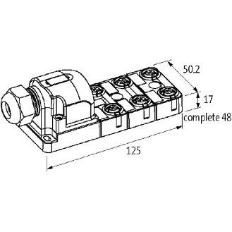 Répartiteur 6xM12 5p PNP LED; Capot avec bornes à ressort - 27768-Lire la description