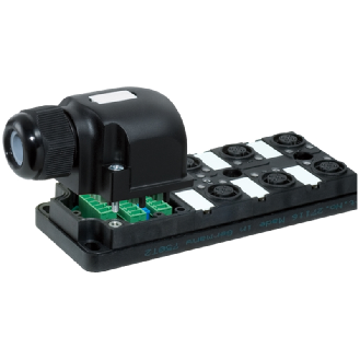 Répartiteur 6xM12 5p PNP LED; Capot avec bornes à ressort - 27768-Lire la description