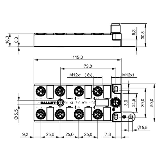 Répartiteur actif, IO-Link, 12E PNP type 2, 4E analogiques (010 V) - BNI IOL-710-000-K006 (BNI0008)-Lire la description