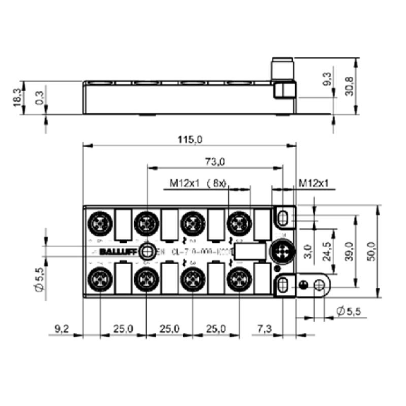 Répartiteur actif, IO-Link, 12E PNP type 2, 4E analogiques (010 V) - BNI IOL-710-000-K006 (BNI0008)-Lire la description