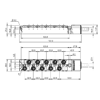 Répartiteur 10xM8 Fem 3p; Câble PUR Noir Cpc 10m - BPI AM3030-5K-B0-KPXC0-100 (BPI00FJ)-Lire la description