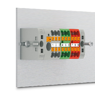 Bloc distributeur, 450V, 24A, Push-in, 6x 0,14-4mm², noir/jaune - PTFIX 6X2,5-FE-Lire la description