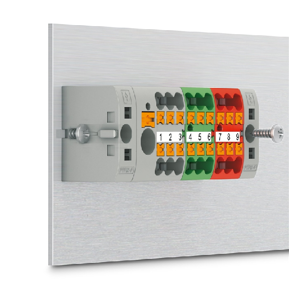 Bloc distributeur, 450V, 24A, Push-in, 6x 0,14-4mm², noir/jaune - PTFIX 6X2,5-FE-Lire la description