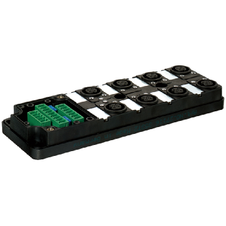 Répartiteur 8xM12 5p NPN LED, sans capot - 276565 | MVA8-U-YH-NP-Lire la description