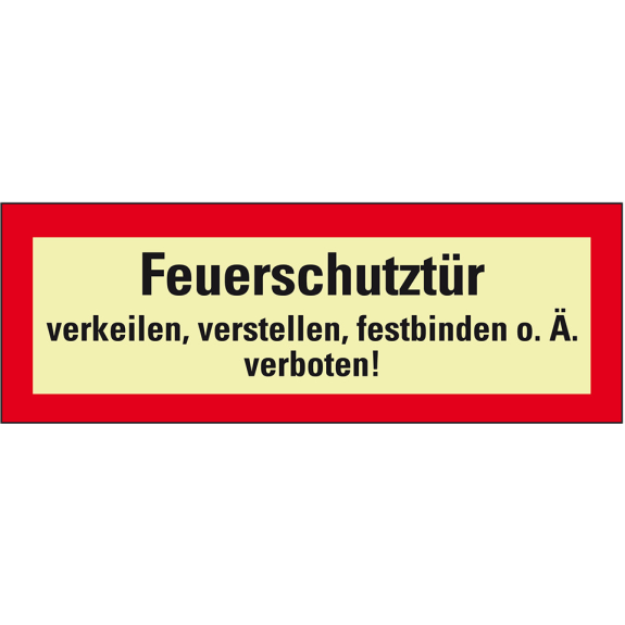 PERMALIGHT power langnachleuchtend Feuerwehrschild Feuerschutztür verkeilen.., Kunststoff, 210x74mm PERMALIGHT power langnachleuchtend Feuerwehrschild Feuerschutztür verkeilen.., Kunststoff, 210x74mm-Beschreibung lesen