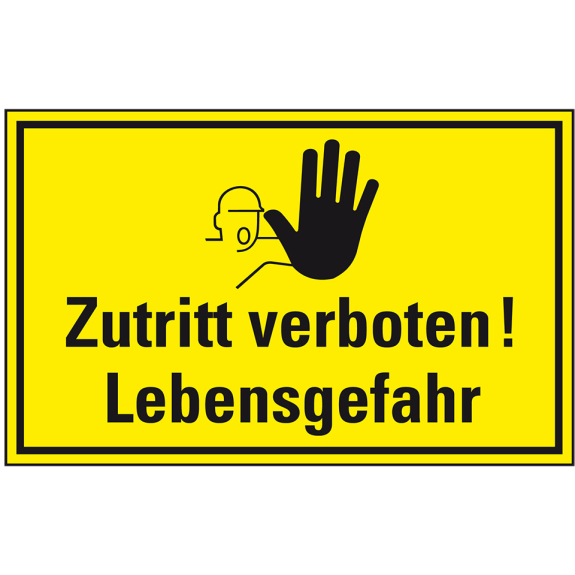 Hinweisschild Zutritt verboten! Lebensgefahr, Folie, selbstklebend, 300x200mm Hinweisschild Zutritt verboten! Lebensgefahr, Folie, selbstklebend, 300x200mm-Beschreibung lesen