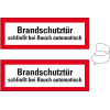 Feuerwehrschild Brandschutztür schließt bei Rauch..., doppelseitig, Folie, 210x74mm, DIN 4066 Feuerwehrschild Brandschutztür schließt bei Rauch..., doppelseitig, Folie, 210x74mm, DIN 4066