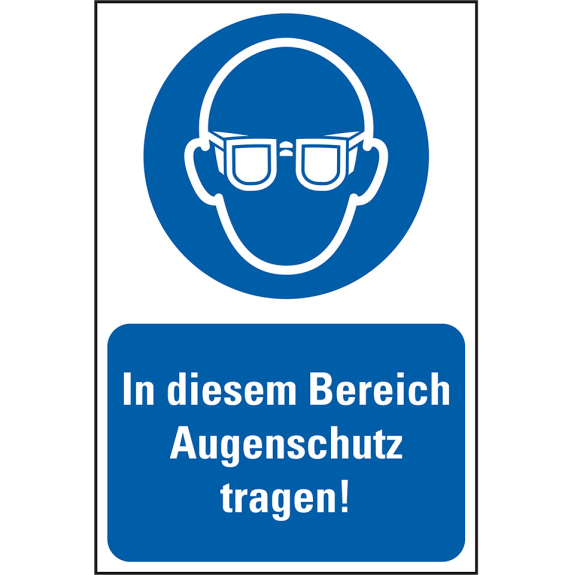 Gebots-Kombischild In diesem Bereich Augenschutz tragen!, Kunststoff, 200x300mm, ASR A1.3, DIN EN ISO 7010 Gebots-Kombischild In diesem Bereich Augenschutz tragen!, Kunststoff, 200x300mm, ASR A1.3, DIN EN ISO 7010-Beschreibung lesen
