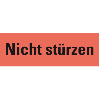 Hinweisetikett Nicht stürzen, leuchtrot, Haftpapier, permanent, 170x60mm, 250 Stück/RO-Beschreibung lesen