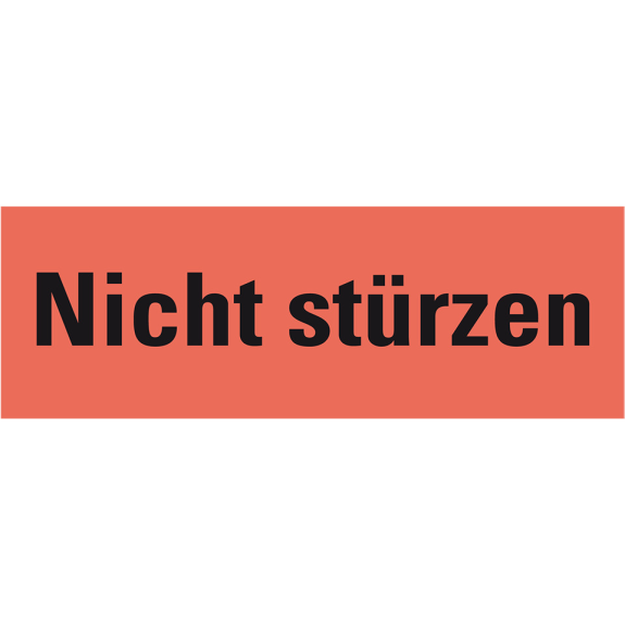 Hinweisetikett Nicht stürzen, leuchtrot, Haftpapier, permanent, 170x60mm, 250 Stück/RO-Beschreibung lesen