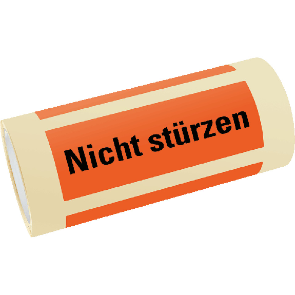 Hinweisetikett Nicht stürzen, leuchtrot, Haftpapier, permanent, 170x60mm, 250 Stück/RO-Beschreibung lesen