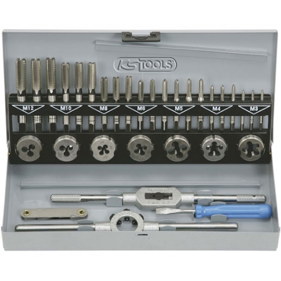 Coffret de jeux de tarauds et filières 32 pièces KSTOOLS-Lire la description