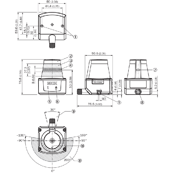 Capteur 2D-LiDAR Indoor 0,05 ... 10m, Horizontal (200°), 1 champ - TiM150-3010300 Capteur 2D-LiDAR Indoor 0,05 ... 10m, Horizontal (200°), 1 champ - TiM150-3010300-Lire la description