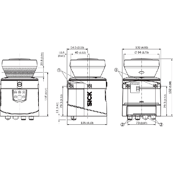 Capteur 2D-LiDAR Outdoor 0,5 ... 40 m, Angle Horizontal (270°) - LMS141-15100 Capteur 2D-LiDAR Outdoor 0,5 ... 40 m, Angle Horizontal (270°) - LMS141-15100-Lire la description