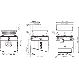 Capteur 2D-LiDAR Outdoor, 0,5 ... 50 m, Angle 270° Horizontal - NAV245-10100-Lire la description