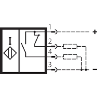 Boîtier monopiste inductif PNP NO+NF P5mm 10-55Vdc, M12 4P - ESN10B050UP048LKS01-M-Lire la description