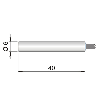 DPM L06 REED NO noyé lg40mm Laiton 230Vac/dc / Câble 2m - SMC-06 NO