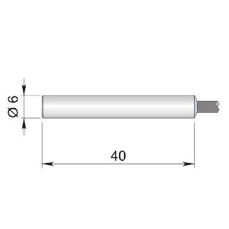 DPM L06 REED NO noyé lg40mm Laiton 230Vac/dc / Câble 2m - SMC-06 NO-Lire la description