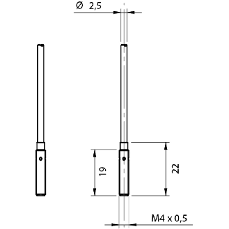 DPI M04 PNP NO P0,6mm noyé 19mm Inox 10-30Vdc Câble 2m PUR - AB1/AP-1A-Lire la description