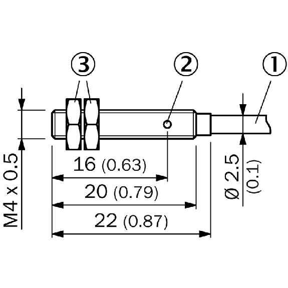 DPI M04 NPN NO P1mm noyé IO-Link 22(20)mm Inox 10-30Vdc Câble 2m PUR - IMM04-01BNSVU2S-Lire la description