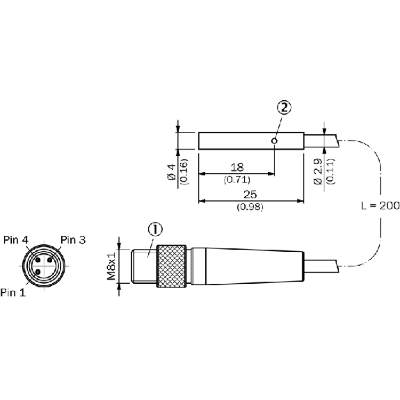 DPI D04 PNP NO P1,5mm noyé IO-Link 25mm Inox V2A / M08 3P+C0.2m PUR - IHM04-1B5PSVR8S-Lire la description