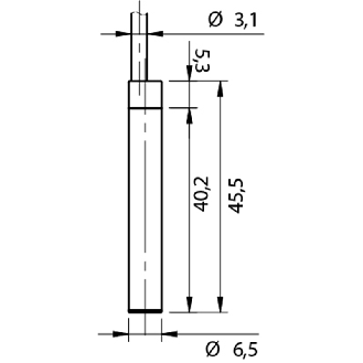 DPI D6,5 PNP NO P1,5mm noyé 45,5(40,2)mm Inox 10-30Vdc C2m PVC - AH1/AP-1A-Lire la description