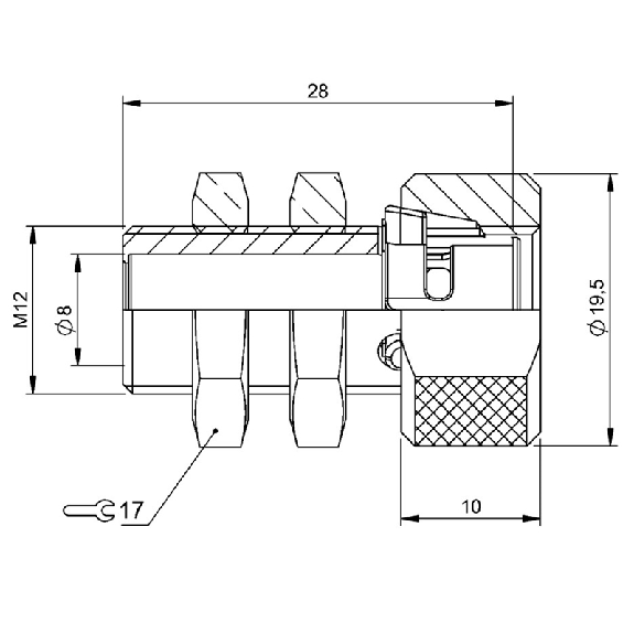Fixation pour capteur de proximité avec butée fixe, M08, Ø8mm - BAM MC-XA-023-D08,0-2-FS (BAM0313)-Lire la description