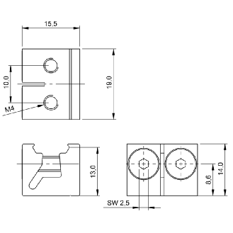 Fixation pour capteurs optoélectroniques BOS 21M, BOS 50K - BOS 21-KH-2 (BAM00TH)-Lire la description